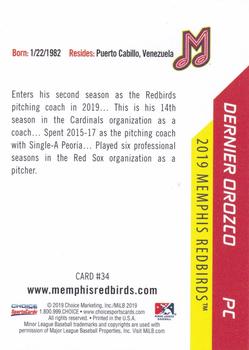 2019 Choice Memphis Redbirds #34 Dernier Orozco Back