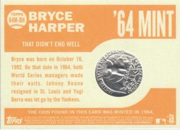 2013 Topps Heritage - 1964 Mint Quarter #64M-BH Bryce Harper Back