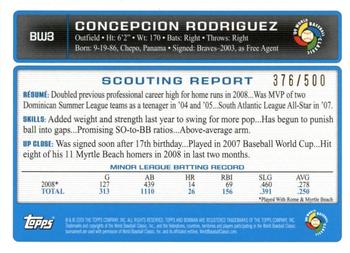 2009 Bowman - WBC Prospects Blue #BW3 Concepcion Rodriguez Back