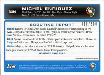 2009 Bowman - WBC Prospects Blue #BW4 Michel Enriquez Back