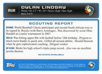 2009 Bowman - WBC Prospects Gold #BW8 Dylan Lindsay Back