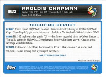 2009 Bowman - WBC Prospects Gold #BW12 Aroldis Chapman Back