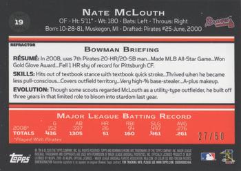 2009 Bowman Chrome - Gold Refractors #19 Nate McLouth Back
