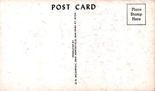 1960 JD McCarthy Postcards #NNO Harvey Kuenn Back