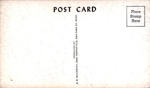 1960 JD McCarthy Postcards #NNO Bill Short Back