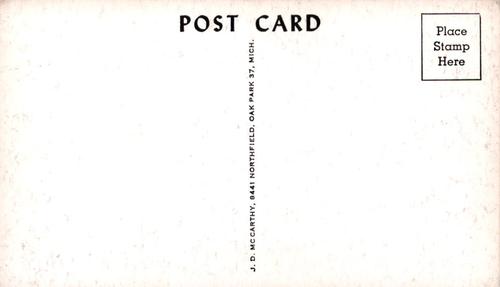 1960 JD McCarthy Postcards #NNO Ed Sadowski Back
