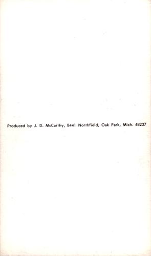 1969 JD McCarthy Postcards #NNO Ron Blomberg Back