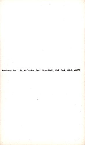 1969 JD McCarthy Postcards #NNO Ed Herrmann Back