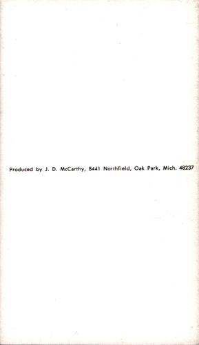 1969 JD McCarthy Postcards #NNO Bill Lee Back