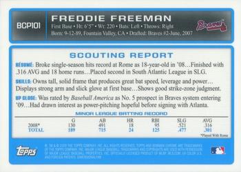 2009 Bowman Chrome - Prospects #BCP101 Freddie Freeman Back