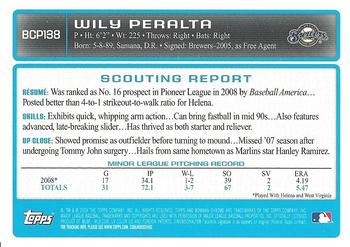 2009 Bowman Chrome - Prospects #BCP138 Wily Peralta Back