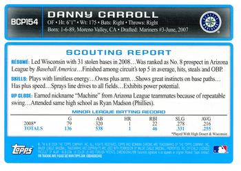 2009 Bowman Chrome - Prospects #BCP154 Danny Carroll Back