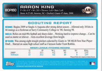 2009 Bowman Chrome - Prospects #BCP160 Aaron King Back