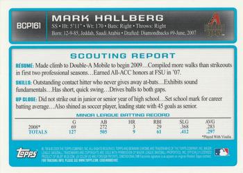 2009 Bowman Chrome - Prospects #BCP161 Mark Hallberg Back