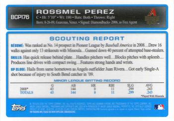 2009 Bowman Chrome - Prospects #BCP176 Rossmel Perez Back