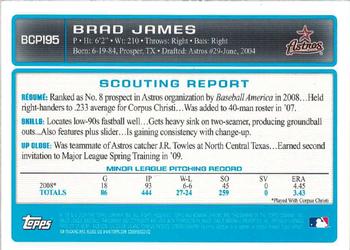 2009 Bowman Chrome - Prospects #BCP195 Brad James Back