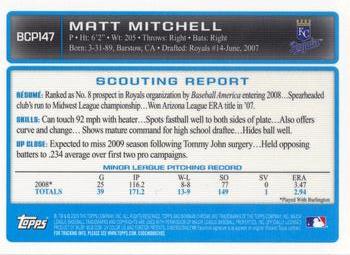 2009 Bowman Chrome - Prospects #BCP147 Matt Mitchell Back