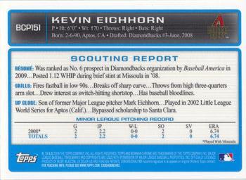 2009 Bowman Chrome - Prospects #BCP151 Kevin Eichhorn Back