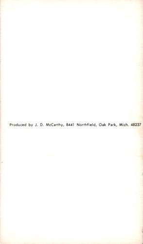 1971 JD McCarthy Postcards #NNO Mike Thompson Back