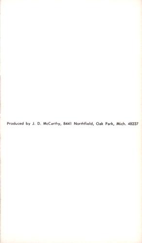1971 JD McCarthy Postcards #NNO Jim Shellenback Back