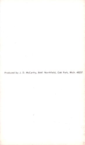 1971 JD McCarthy Postcards #NNO Walt Williams Back