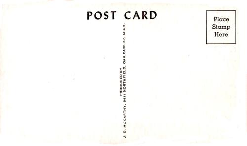 1961 JD McCarthy Postcards #NNO Pete Burnside Back