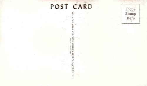1959 JD McCarthy Postcards #NNO Hal Naragon Back