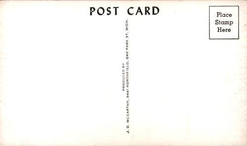 1962 JD McCarthy Postcards #NNO Bob Botz Back