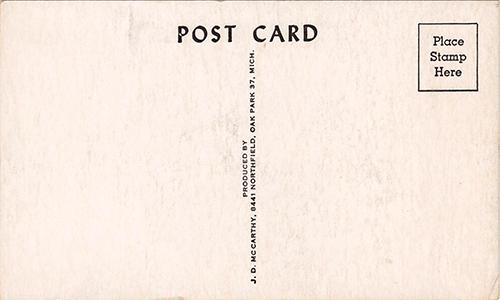 1962 JD McCarthy Postcards #NNO Craig Anderson Back