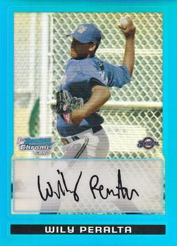 2009 Bowman Chrome - Prospects Blue Refractors #BCP138 Wily Peralta Front