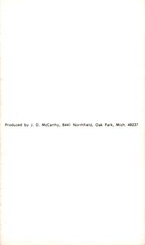 1972 JD McCarthy Postcards #NNO Jim Qualls Back