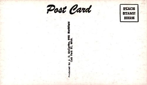1956 JD McCarthy Postcards #NNO Joe Margoneri Back