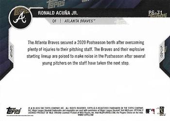 2020 Topps Now Postseason Atlanta Braves #PS-71 Ronald Acuna Jr. Back