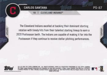 2020 Topps Now Postseason Cleveland Indians #PS-87 Carlos Santana Back