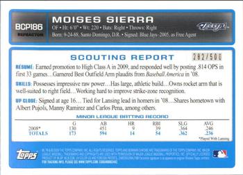 2009 Bowman Chrome - Prospects Refractors #BCP186 Moises Sierra Back