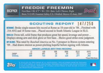 2009 Bowman Chrome - Prospects X-Fractors #BCP101 Freddie Freeman Back