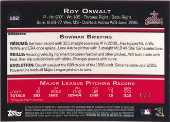 2009 Bowman Chrome - Red Refractors #182 Roy Oswalt Back