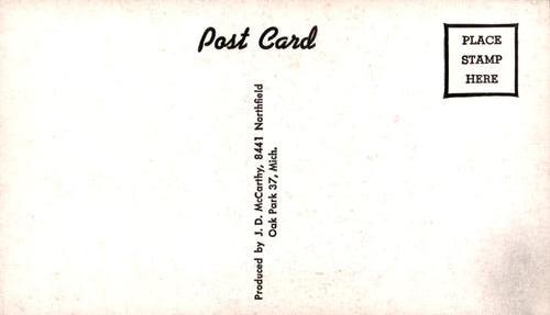1958 JD McCarthy Postcards #NNO Bobby Malkmus Back