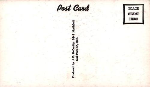1958 JD McCarthy Postcards #NNO Pedro Ramos Back