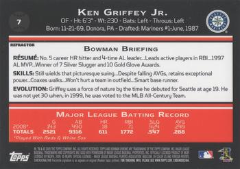 2009 Bowman Chrome - Refractors #7 Ken Griffey Jr. Back