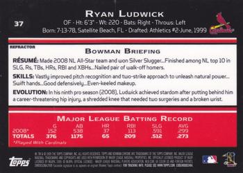 2009 Bowman Chrome - Refractors #37 Ryan Ludwick Back