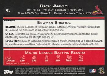 2009 Bowman Chrome - Refractors #41 Rick Ankiel Back