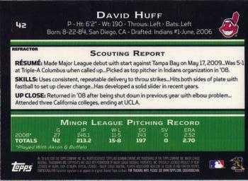 2009 Bowman Chrome - Refractors #42 David Huff Back