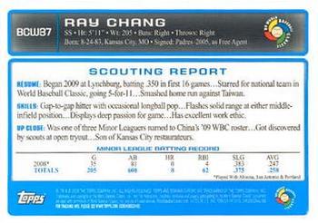 2009 Bowman Chrome - WBC Prospects #BCW37 Ray Chang Back