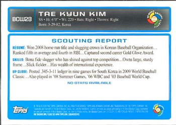 2009 Bowman Chrome - WBC Prospects #BCW23 Tae Kyun Kim Back