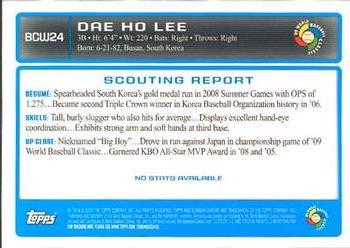 2009 Bowman Chrome - WBC Prospects #BCW24 Dae Ho Lee Back