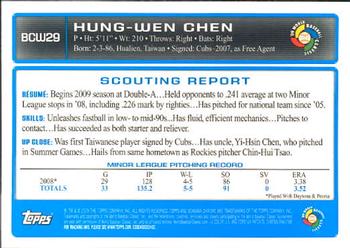 2009 Bowman Chrome - WBC Prospects #BCW29 Hung-Wen Chen Back