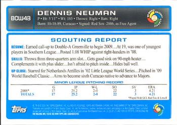 2009 Bowman Chrome - WBC Prospects #BCW43 Dennis Neuman Back