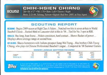 2009 Bowman Chrome - WBC Prospects #BCW52 Chih-Hsien Chiang Back