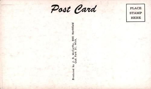 1955 JD McCarthy Postcards #NNO Mickey McDermott Back
